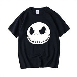 Camiseta <span class=keywords><strong>de</strong></span> algodón con diseño <span class=keywords><strong>de</strong></span> calavera <span class=keywords><strong>de</strong></span> <span class=keywords><strong>Jack</strong></span> <span class=keywords><strong>de</strong></span> Pesadilla Antes <span class=keywords><strong>de</strong></span> Navidad, manga corta, cuello redondo, unisex, holgada, para parejas, ideal para verano - Product Image 1
