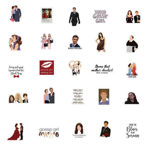 50 pièces US TV <span class=keywords><strong>Gossip</strong></span> Girl autocollants découpés à la main décoratif ordinateur portable planche à roulettes réfrigérateur bagages guitare voiture Art autocollant - Product Image 3