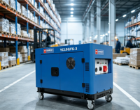 Générateur diesel silencieux monophasé/triphasé YuChai YC10GFS-3 10 kW 400 V/230 V V-Twin portable avec démarrage électrique et AVR