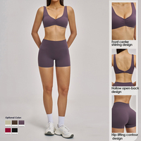 Conjunto Deportivo de 2 Piezas para Mujer, Transpirable, con Logotipo Personalizado, Cintura Alta, Top Deportivo y Pantalones Cortos, para Yoga, Fitness y Entrenamiento de Verano
