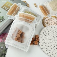 Sachet d'emballage scellé en forme de bouteille Mason pour aliments pour bébés, tisanes, fruits secs, collations, refermable, autoportant, qualité alimentaire, faible MOQ