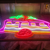 Op maat gemaakte acryl LED neon taartbordje, originele vorm, wanddecoratie, waterdicht, binnen en buiten, voor bakkerij, kinderkamer, feest, keuken