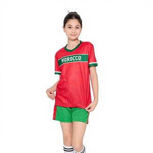 Camisetas de Fútbol de Marruecos para Niños 24/25, Uniformes de Fútbol para Niñas, Chándal Personalizado de Moda, 100% Poliéster Digital - Product Image 2