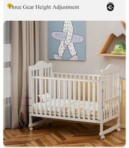 Lit bébé en bois <span class=keywords><strong>anti</strong></span>-moustiques à hauteur réglable sur 4 niveaux, vente chaude en usine - Product Image 2