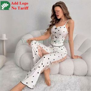 Set di pigiami da donna in pizzo a maniche lunghe - Product Image 4