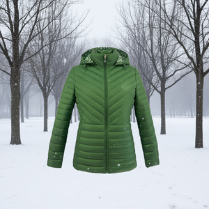 Cappotto Imbottito HDJ per Donna Taglie Forti KB865, Giacca Invernale Calda con Cappuccio, Chiusura con Cerniera a Manica Lunga - Product Image 1