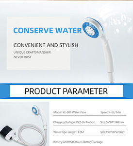 Douche portable pour camping, équipement de bain extérieur, pompe manuelle pour la randonnée et la plage - Product Image 2