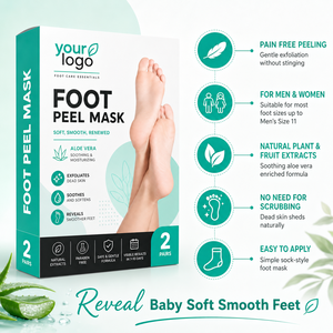 Masque exfoliant pour les pieds OEM, élimine les peaux mortes, adoucit les talons gercés, élimine les callosités épaisses, nourrit les pieds rugueux et secs, hydrate les pieds - Product Image 6