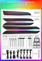 Kit d'éclairage d'ambiance intérieur LED 256 couleurs pour Audi Q3 2013-2018 - Accessoires de décoration