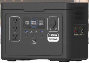 Station d'alimentation portable haute puissance 1500W 1488Wh pour extérieur, onduleur à onde sinusoïdale pure MPPT, stockage d'énergie solaire d'urgence pour la maison - Product Image 2