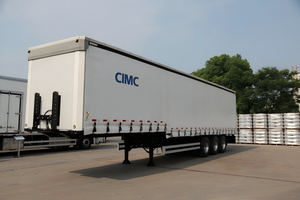 Semi-remorque à rideaux latéraux en PVC CIMC 3 essieux 60t, camion de transport de marchandises, semi-remorque à rideaux latéraux - Product Image 5