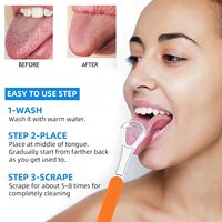Raspador de Lengua de Acero Inoxidable 100%, Herramientas de Cuidado Bucal, Tratamiento para el Mal Aliento, Estuche de Viaje, Cepillo Limpiador de Lengua Metálico