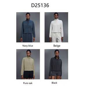 <span class=keywords><strong>Sudadera</strong></span> con <span class=keywords><strong>capucha</strong></span> Roregal de otoño para mujer, con cuello alto y media cremallera, informal, de manga larga, holgada, con cordón en el bajo, deportiva - Product Image 5