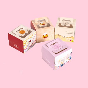 Caja de Embalaje Plegable Portátil de 4 Pulgadas con Ventana de Cartón Blanco para <span class=keywords><strong>Pastelería</strong></span>, <span class=keywords><strong>Repostería</strong></span> <span class=keywords><strong>y</strong></span> Embalaje de Alimentos para Pasteles de Cumpleaños - Product Image 6