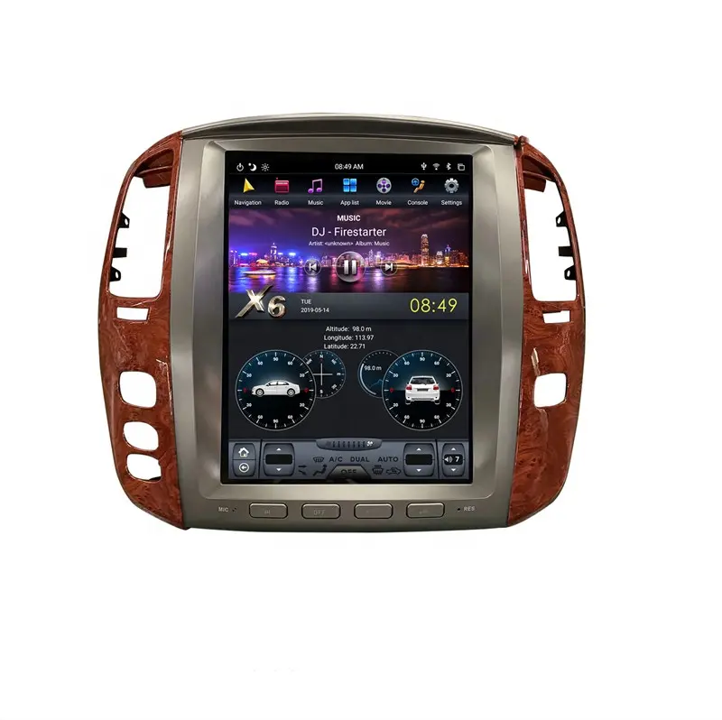 Pemutar Video Dvd Layar Sentuh Android, Kepala Unit Radio Wifi Stereo Carplay untuk Lexus LX 470 2004-2006