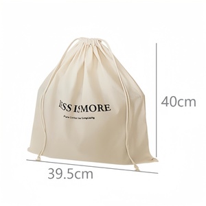 Sac de voyage classique en coton écologique sur mesure, avec cordon de serrage réglable, anti-poussière, impression typographique, broderie, cadeau - Product Image 4