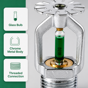 Kepala Sprinkler Kebakaran Tipe K80 K115 Bohlam Kaca Termal 57 ° C-141 ° Suhu Aktivasi C Ulir R1 - Product Image 5