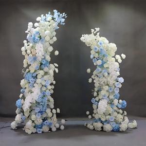 Nuevo Arco de Boda con Fondo de Seda Artificial en Blanco y Verde, Decoración Floral para el Día del Evento - Product Image 2