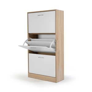 Organizzano il gabinetto di stoccaggio della scarpa la grande capacità della scaffalatura dell'unità per l'entrata di legno di stile del MDF <span class=keywords><strong>scarpiera</strong></span> con 3 porte - Product Image 3