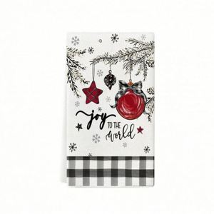 Serviettes de cuisine de Noël à carreaux rouges et noirs absorbantes, idéales pour la promotion et les cadeaux - Product Image 3