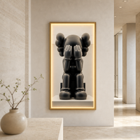Peinture sur toile illuminée par LED personnalisée, art mural, 60x120cm, cadre en aluminium, salon