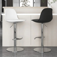 Tabourets de bar modernes minimalistes de luxe en acier inoxydable - Réglables en hauteur, durables, écologiques, rotatifs pour usage domestique et commercial