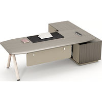 Ensemble de bureau de direction en bois en forme de L, design moderne et luxueux, avec panneaux écologiques, mobilier de bureau