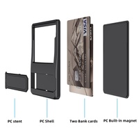 Portefeuille magnétique personnalisé en PC pour cartes de crédit et d'identité avec support de chargement sans fil pour utilisation sur lit et bureau, compatible avec [appareils compatibles]