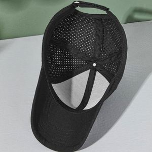 Gorra Deportiva Personalizada de 6 Paneles con Logotipo Bordado, Gorra de Béisbol de Poliéster con Orificios Cortados con Láser - Product Image 3