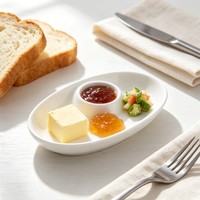 Plat à raviolis en céramique blanche en forme de nuage avec assiette compartimentée et support à sauce, en porcelaine écologique pour les occasions festives