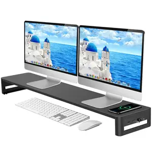 Monitor Elevated Computer Table Accessories Charging With Drawer Storage Box Stand USB Wireless Charging Desk Computor Stand