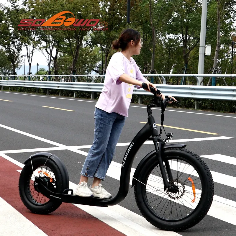 SOBOWO 750W 26 Inch Wheels Powerful Adults Kids EU USA Electric skate Scooter two wheel big power long deck standing scooter