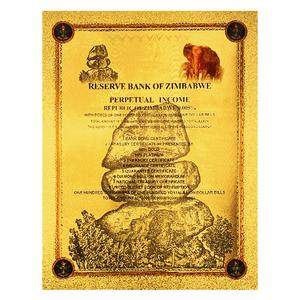 Free Fast Shipping Continuous Serial Number Coding Zimbabwe Banknote Souvenir Certificate - Product Image 6