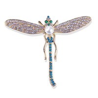 Broche YOUFENG, nouvelle mode, cristal, luxe, perle, libellule, broche polyvalente, personnalisée, accessoire pour costume pour femmes