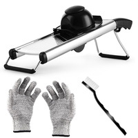 Roestvrijstalen Pp Manual Mandoline Multifunctionele Verstelbare Groentesnijder Rasp Aardappel Ui Slicer Anti-Snijhandschoenen