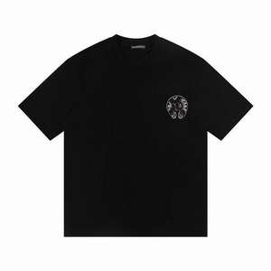 Nouveau T-shirt unisexe surdimensionné en coton épais 2026, imprimé floral vintage croisé au dos, manches courtes, style streetwear - Product Image 2