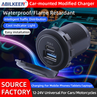 Cargador Rápido para Coche con Doble Puerto USB, 12V-24V, QC 3.0, Tipo C, PD, DC 12V, 2 Puertos QC 3.0, Montaje en Coche, USB C PD, Puertos USB Duales