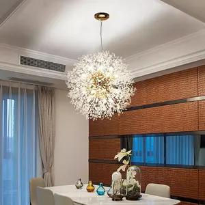 Kustom elegan menggantung dekoratif kamar tidur dapur Pulau Modern mewah kristal krom liontin tempat lilin