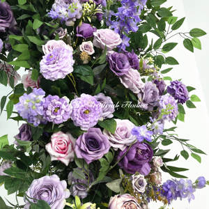 Usine en gros mariage arc fleurs toile de fond mariage violet fleur arc Arrangement rose fleur arc décoration - Product Image 5
