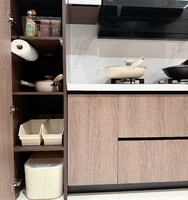 Armoires de cuisine italiennes haut de gamme, petites et luxueuses, en contreplaqué stratifié avec boîte fine tandem pour armoire de cuisine