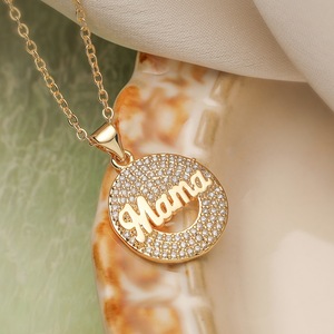 2025 meilleur vendeur Temu pour Amazon 18K plaqué or laiton MAMA pendentif collier Style à la mode Zircon pierre principale pour papa maman <span class=keywords><strong>Gif</strong></span> - Product Image 3