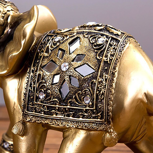 تمثال فيل من الراتنج الاصطناعي تمثال حظ الثروة للمكتب أو المنزل لهدايا عيد الميلاد أو الحلي المكتبية - Product Image 3