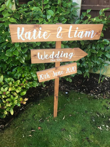 <strong>Personalised</strong> Rustic <strong>Wooden</strong> Decoration Sign for Weddings <strong>Wooden</strong> Directional Welcome Sign Ground Insertion Wood Crafts Wall <strong>Signs</strong> - Product Image 2
