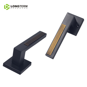 Zinc Alloy Black <strong>Internal</strong> <strong>Door</strong> <strong>Handle</strong> <strong>Lock</strong> Set Square Knurled Mortise <strong>Door</strong> Lever Bedroom Bathroom Privacy <strong>Locks</strong> <strong>Handle</strong> <strong>With</strong> Keys - Product Image 3