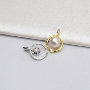 Colgante Sencillo y Moderno de Plata S925 para Mujer, con Jade, Ágata y Perla, Accesorios de Joyería DIY, Soporte Vacío para Colgantes y Dijes de Moda - Product Image 2