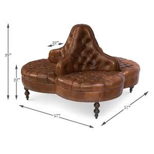 Élégant canapé Chesterfield à quatre côtés avec capitonnage profond, accoudoirs roulés et coussins moelleux pour un salon de luxe - Product Image 3