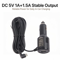 Chargeur allume-cigare pour voiture, adaptateur DC-DC, chargeur de voiture à double sortie pour caméra embarquée et navigation GPS