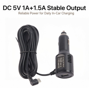 Chargeur allume-cigare pour voiture, adaptateur DC-DC, chargeur de voiture à double sortie pour caméra embarquée et navigation <span class=keywords><strong>GPS</strong></span> - Product Image 2
