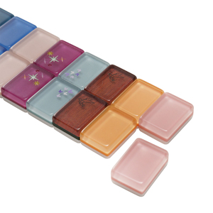 <span class=keywords><strong>Mahjong</strong></span> américain en acrylique rose cristallin, 160 pièces, ensemble complet, écologique, durable, impression de logo personnalisée pour cadeau, vente en gros, OEM - Product Image 6