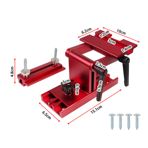 Support d'outils Xuzhong pour meuleuse d'établi de 6 à 8 pouces, fixation réglable en alliage d'aluminium rouge et argenté - Product Image 2